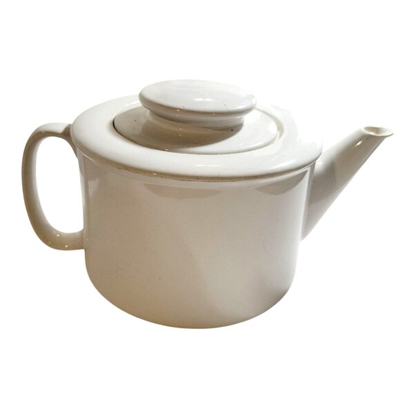Vintage Minimalist White Teapot Copco Sam Lebowitz Ceramic Design 1983 Korea - Picture 3 of 15